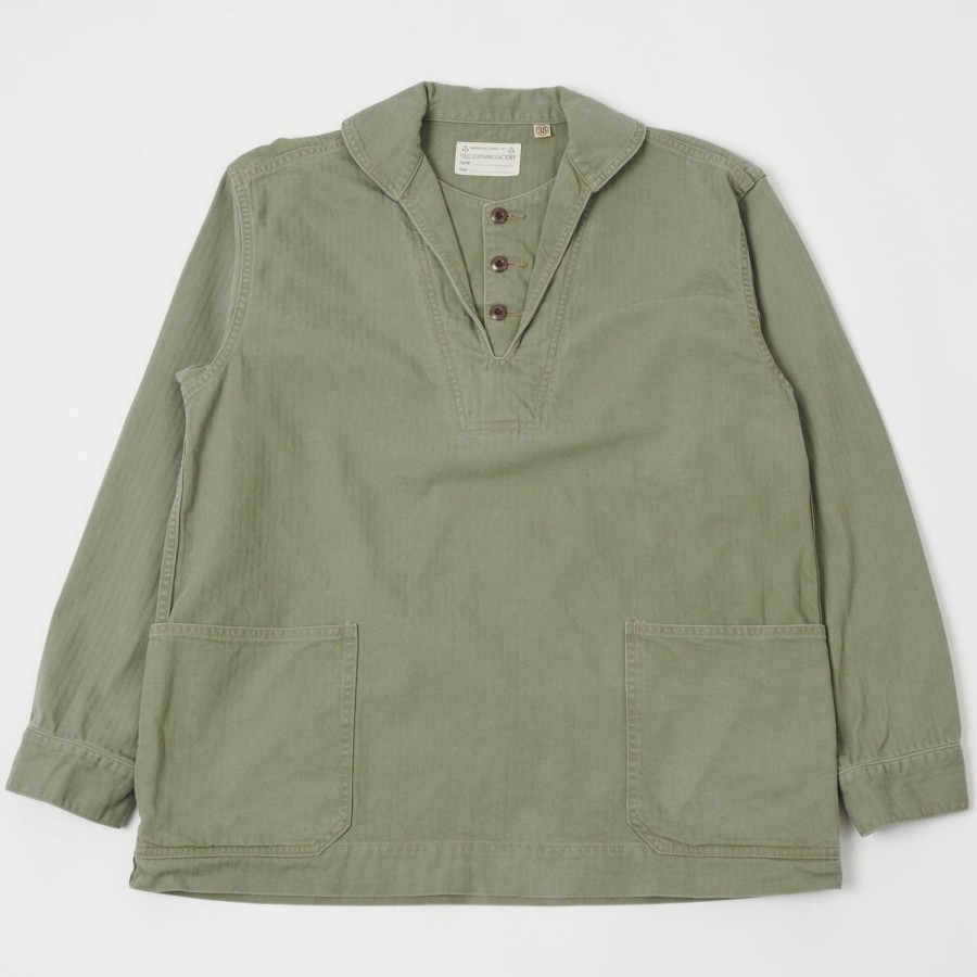 Clothing Full Count | Full Count 2017 Usn Herringbone Pullover Jacket - Olive