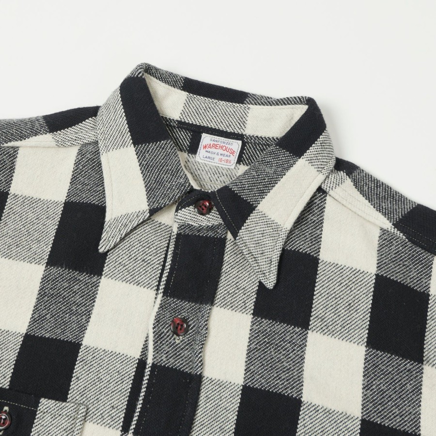 Clothing Warehouse & Co | Warehouse 3104 '23 'A Pattern' Flannel Shirt - Black