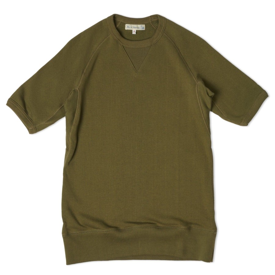 Clothing Merz b. Schwanen | Merz B. Schwanen 342 S/S Raglan Sweatshirt - Army