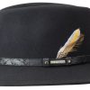 Accessories Stetson | Stetson 2528014 Rutherford Fedora Hat - Black