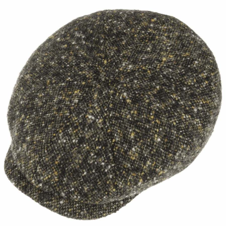 Accessories Stetson | Stetson 6840601-415 Hatteras Donegal Tweed Flat Cap - Green/Brown