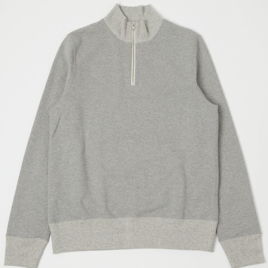 Clothing Merz b. Schwanen | Merz B. Schwanen 343Z Half Zip Sweatshirt - Grey Melange