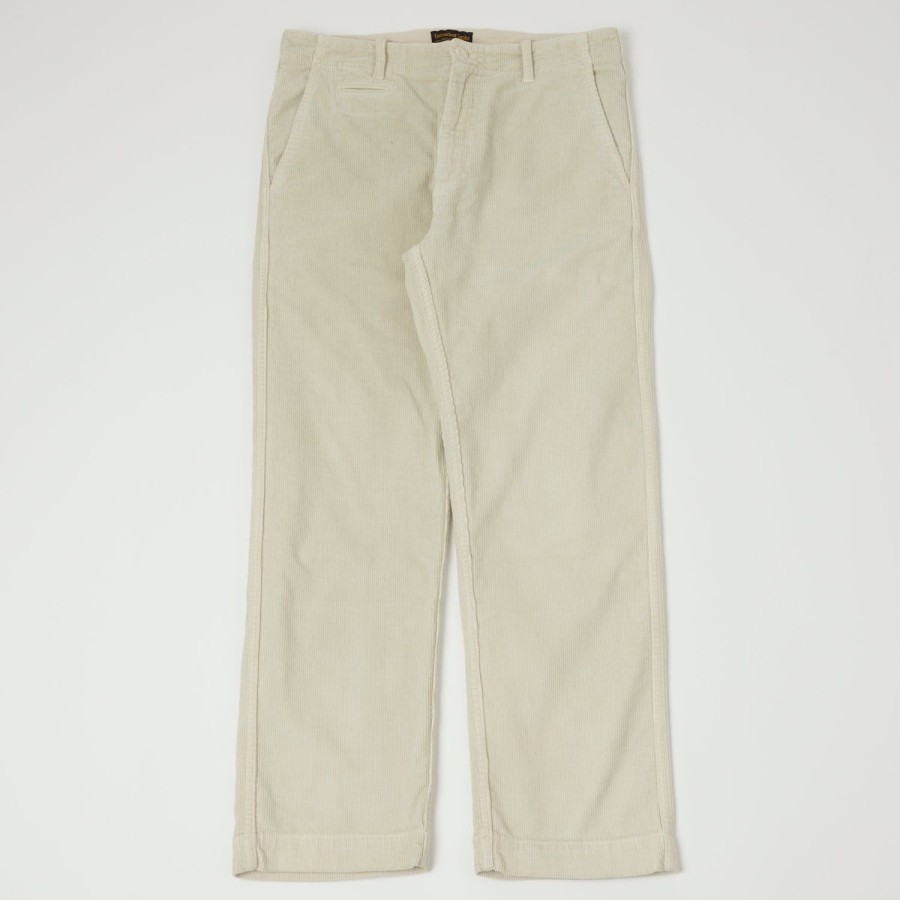 Clothing East Harbour Surplus | East Harbour Surplus 'Axel 101' Corduroy Trouser - Off White