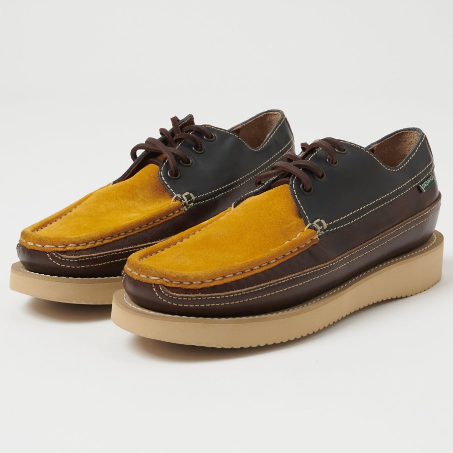 Footwear Sebago | Sebago 'Makwa' Moc Shoe - Brown/Yellow Mimosa/Navy Blue