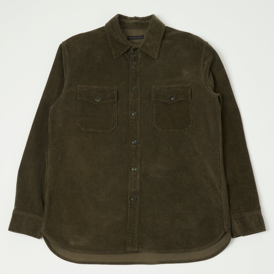 Clothing East Harbour Surplus | East Harbour Surplus 'Leonard' Corduroy Overshirt - Green