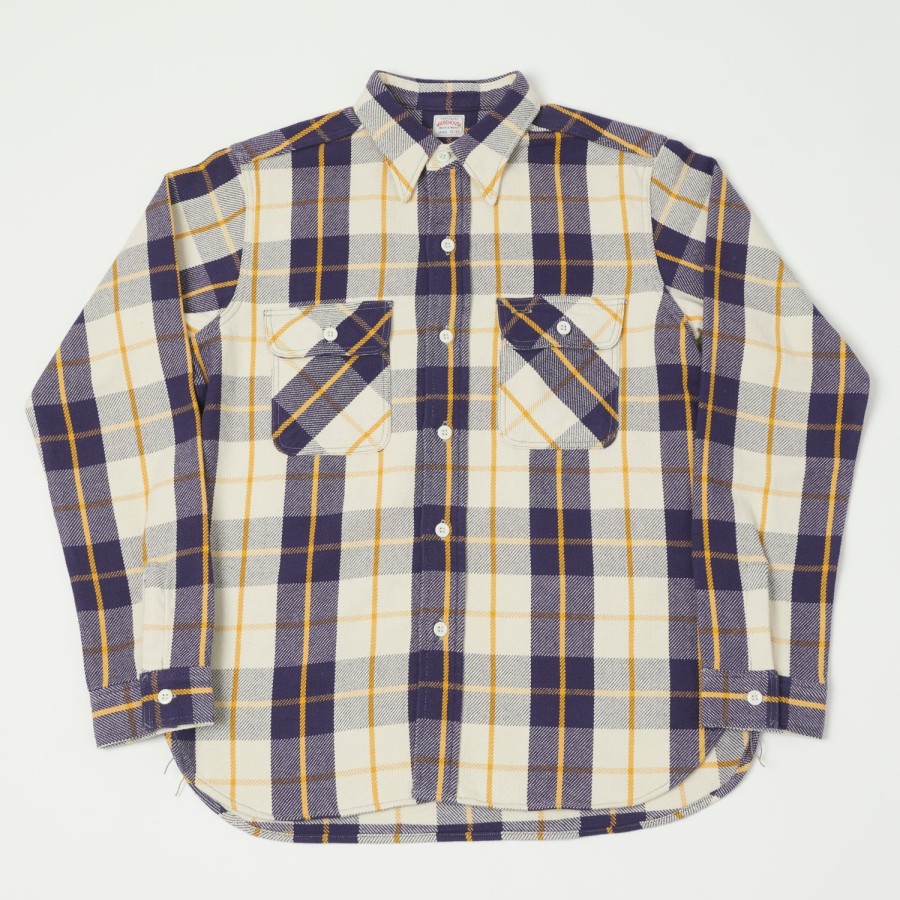 Clothing Warehouse & Co | Warehouse 3104 Flannel Shirt 'B Pattern' - Navy