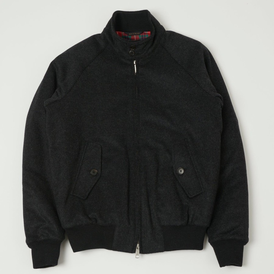 Clothing Baracuta | Baracuta G9 Melton Wool Harrington Jacket - Charcoal