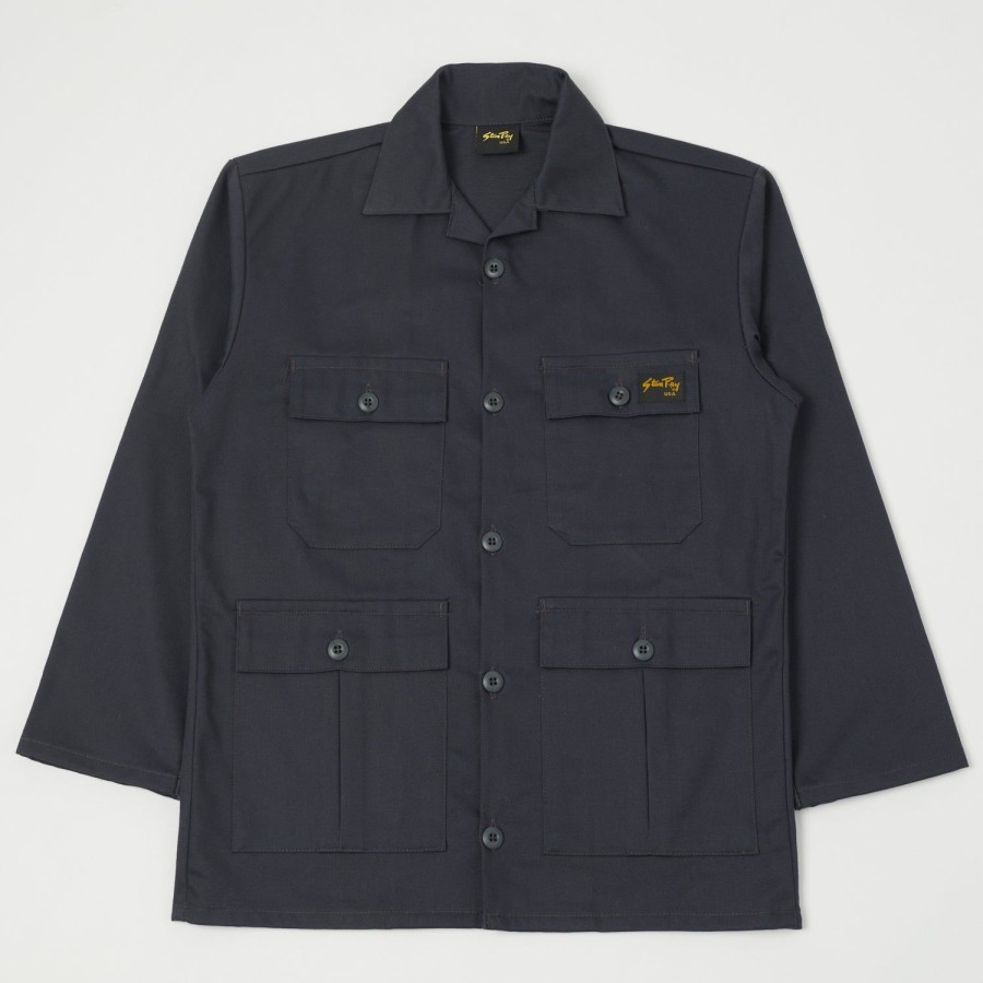 Clothing Stan Ray | Stan Ray 4 Pocket Fatigue Work Shirt - Deep Grey