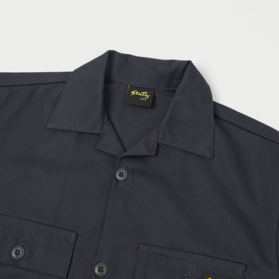 Clothing Stan Ray | Stan Ray 4 Pocket Fatigue Work Shirt - Deep Grey