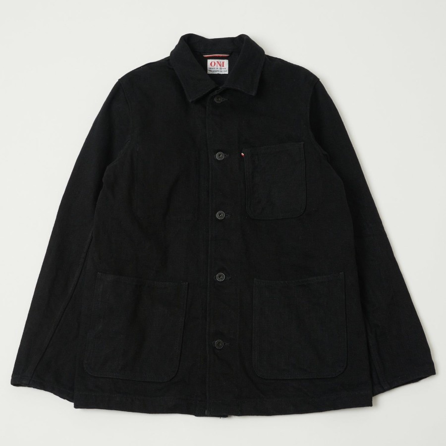 Clothing ONI Denim | Oni 03502Zr-Bkbk 'Secret Denim' Coverall Jacket - Rinsed - Black