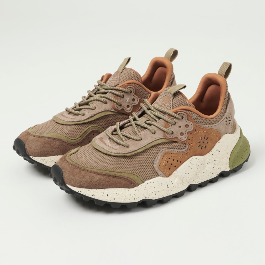 Footwear Flower Mountain | Flower Mountain 'Kotetsu Man' Suede/Nylon Net Sneaker - Brown Khaki