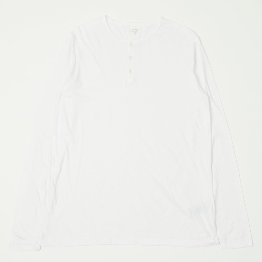 Clothing Hartford | Hartford Long Sleeve Henley Tee - White