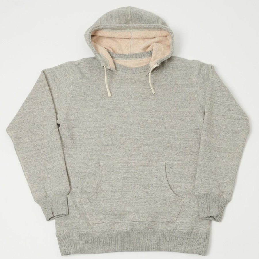 Clothing Full Count | Full Count 3745-22 Cotton Fleece Hoodie - Heather Grey