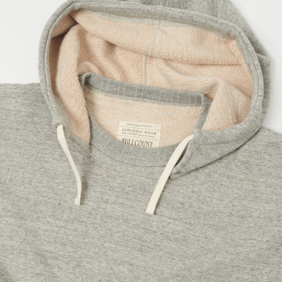 Clothing Full Count | Full Count 3745-22 Cotton Fleece Hoodie - Heather Grey