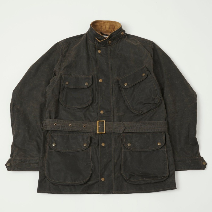 Clothing Shangri-La Heritage | Shangri-La Heritage 'Explorator' Waxed Canvas Motorcycle Jacket - Deep Brown