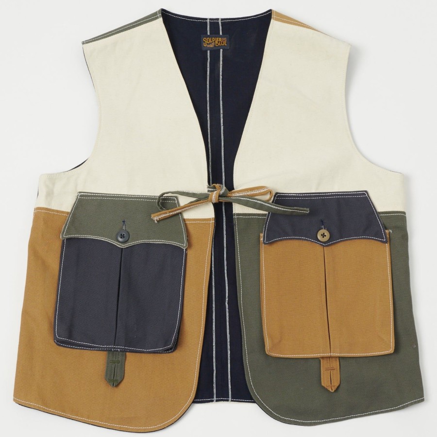 Clothing Soldier Blue | Soldier Blue Toynbee Utility Vest - White Patchwork