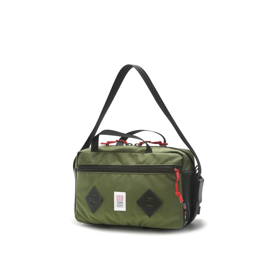 Accessories Topo Designs | Topo Designs Mini Mountain Bag - Olive/Black Leather