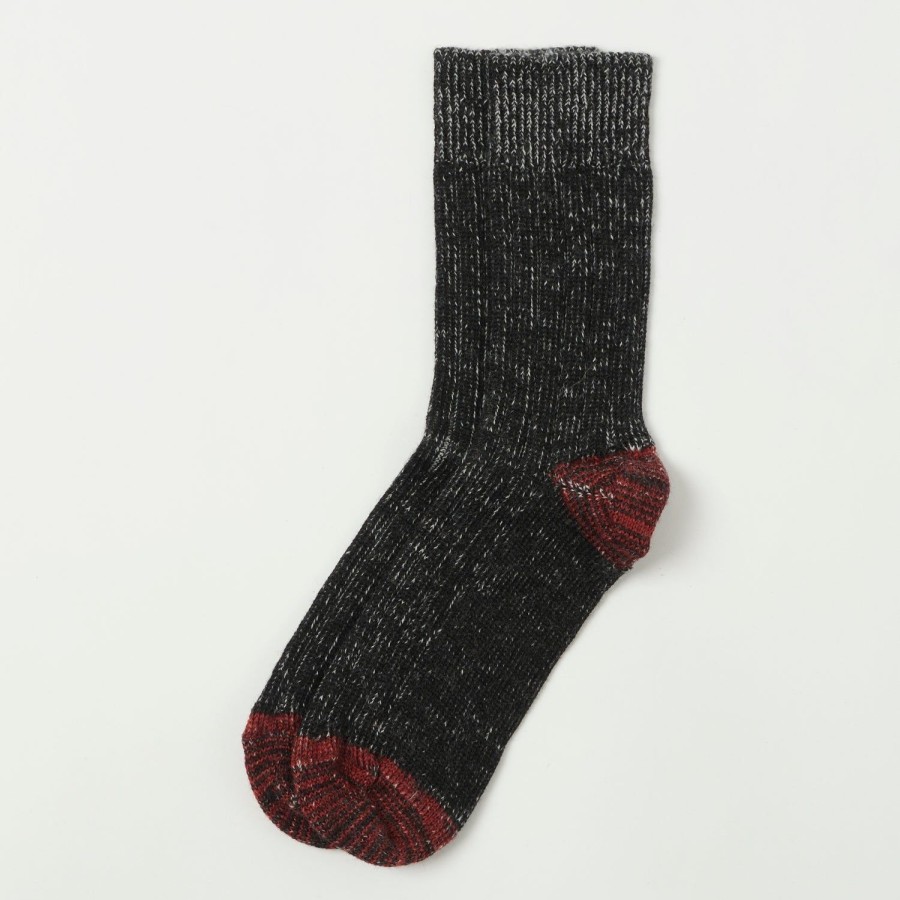 Accessories Merz b. Schwanen | Merz B. Schwanen W72 Merino Wool Socks - Deep Black/Nature