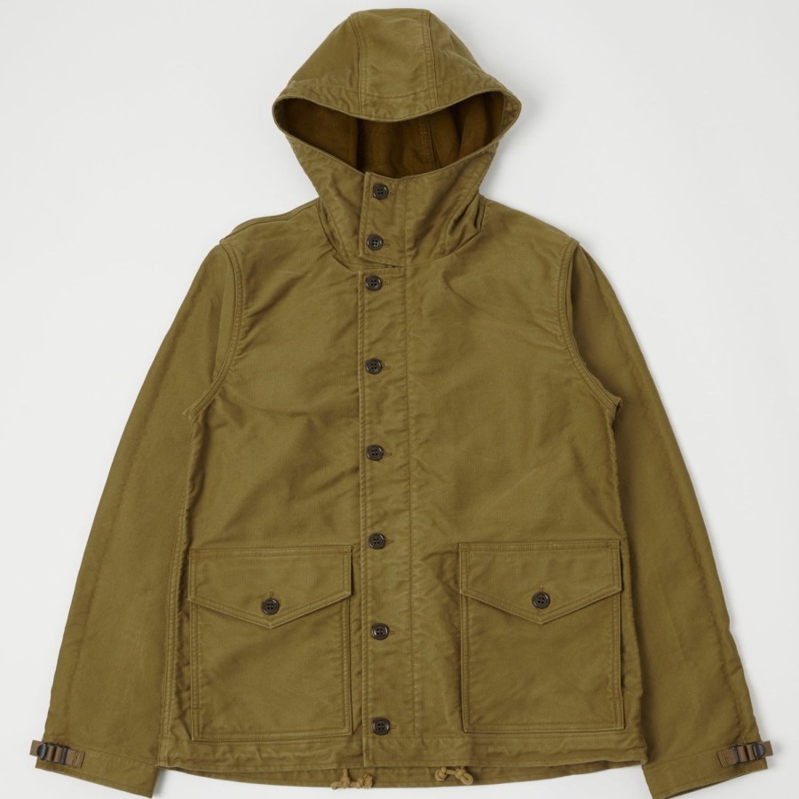 Clothing Freewheelers & Co | Freewheelers 2221006 'Union Special' Deck Worker Parka - Khaki Beige