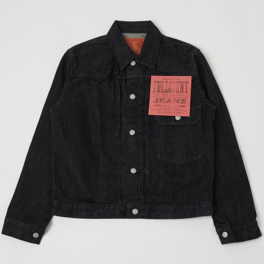 Clothing Full Count | Full Count 2107Bk 13.5Oz Type I Denim Jacket - Black One Wash