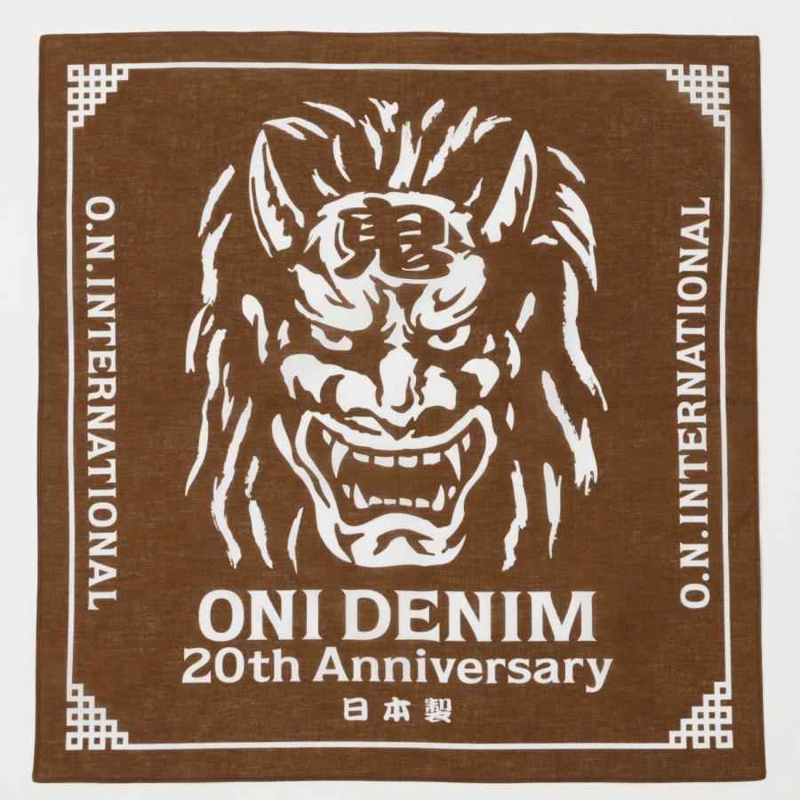 Accessories ONI Denim | Oni Denim 20Th Anniversary Bandana - Brown