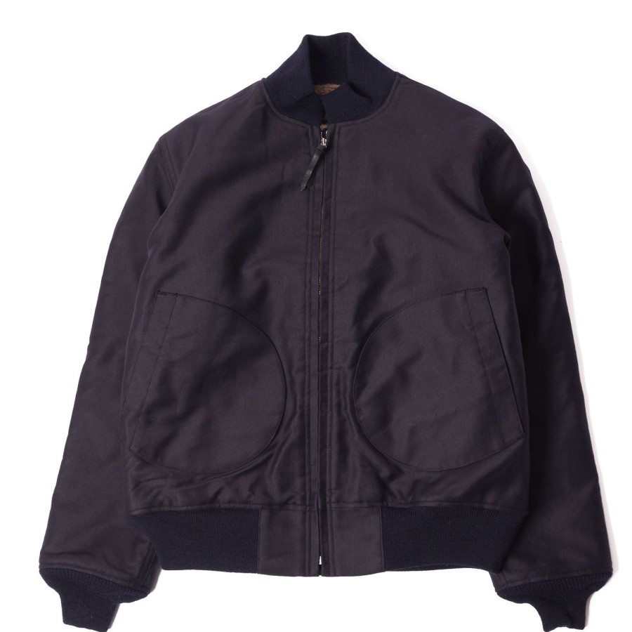 Clothing Buzz Rickson's | Buzz Rickson'S Usn Deck Zip Jacket - Navy Demotex