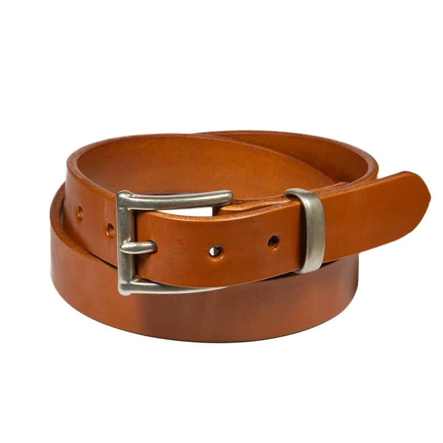 Accessories Barnes & Moore | Barnes & Moore Slim Belt - Harness Tan/Nickel