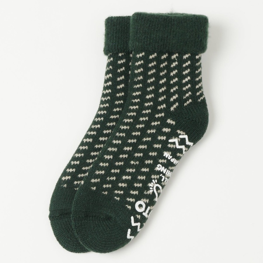 Accessories RoToTo | Rototo Bird'S Eye Comfy Room Sock - Green