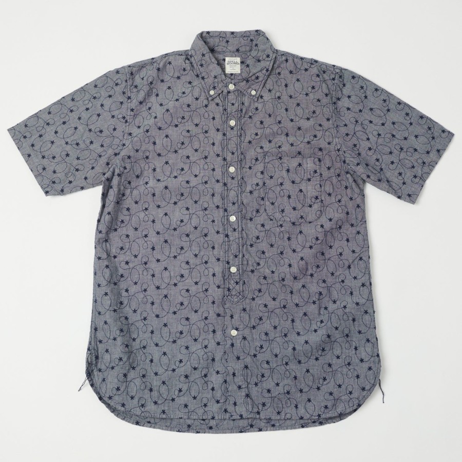 Clothing Spellbound | Spellbound 46-052E Embroidered Short Sleeve Shirt - Blue