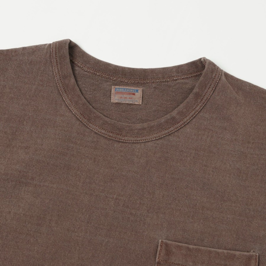 Clothing Dubbleworks | Dubbleworks Heavy Fabric Pigment Pocket Tee - Mad Brown