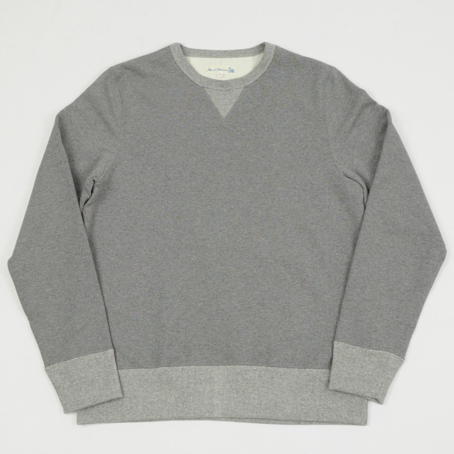 Clothing Merz b. Schwanen | Merz B. Schwanen 346 Crew Neck Sweatshirt - Anthra Melange