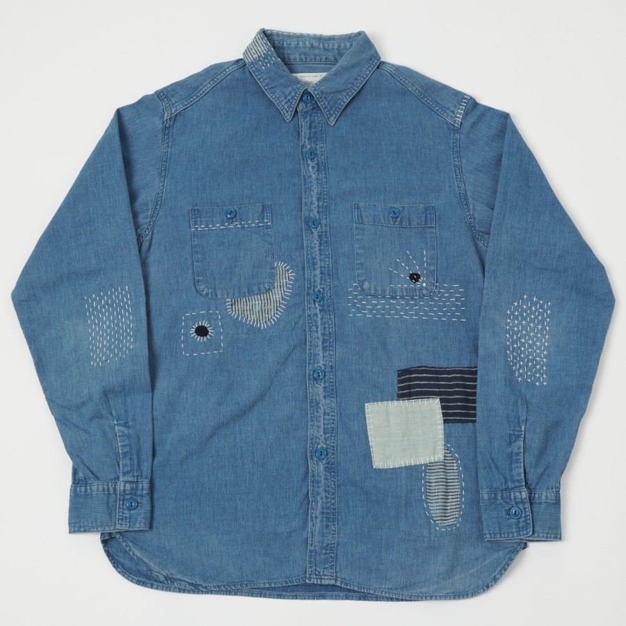 Clothing Soldier Blue | Soldier Blue 'Regenerate' Chambray Shirt - Indigo Melange