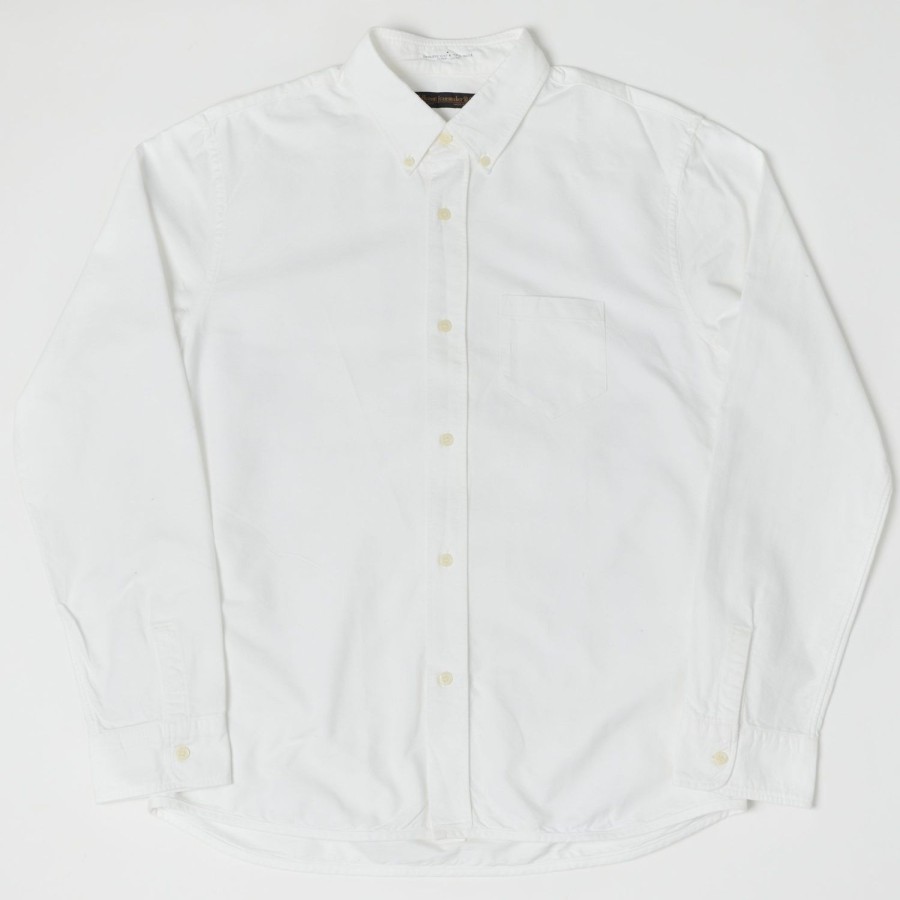 Clothing Full Count | Full Count 4892 Oxford Cloth Button Down Shirt - White