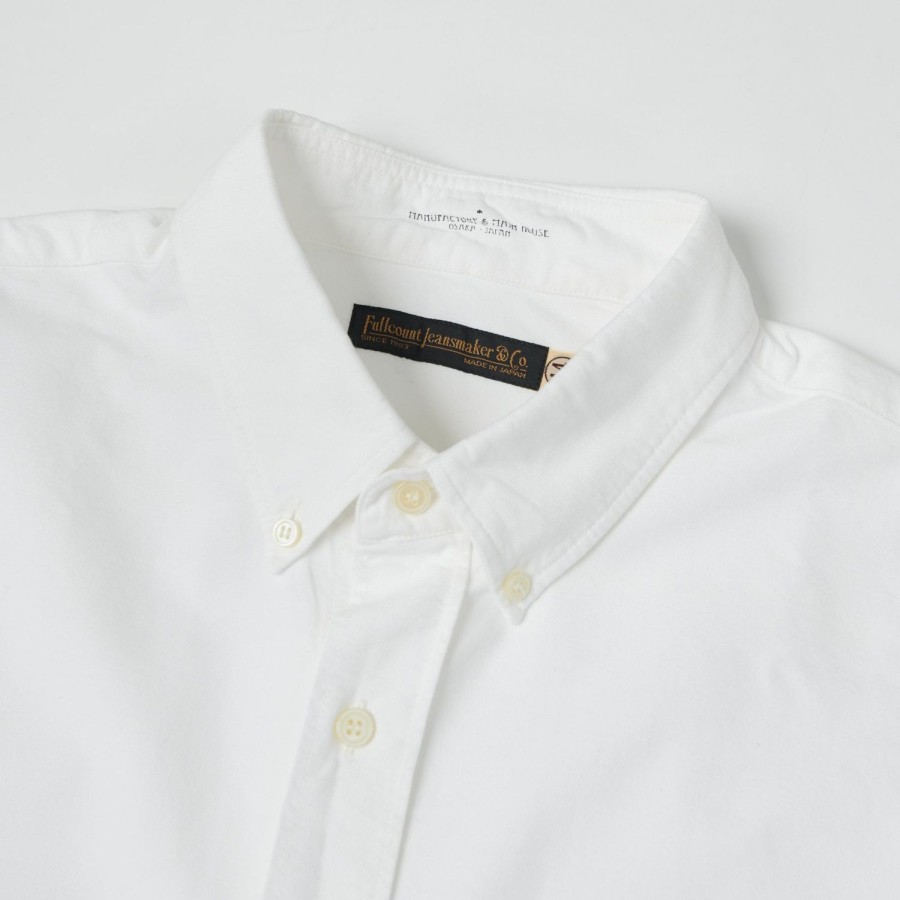 Clothing Full Count | Full Count 4892 Oxford Cloth Button Down Shirt - White