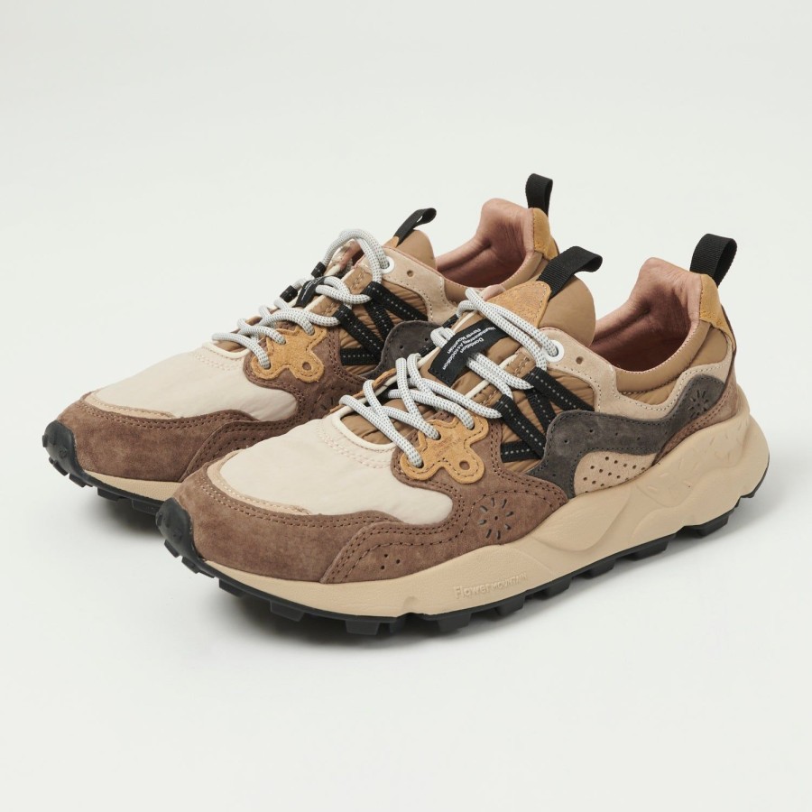 Footwear Flower Mountain | Flower Mountain Yamano 3 Man Suede/Nylon Rip-Stop Sneaker - Beige/Brown