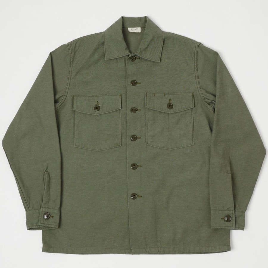 Clothing Buzz Rickson's | Buzz Rickson'S Og-107 Cotton Sateen Utility Shirt - Olive