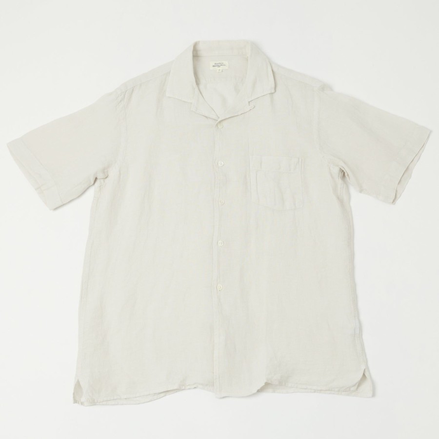 Clothing Hartford | Hartford Az04001 Linen Short Sleeve Shirt - Chalk