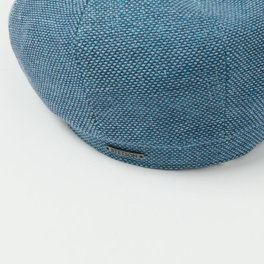 Accessories Stetson | Stetson Hatteras 'Ellington' Virgin Wool/Linen Flat Cap - Ocean Blue Mottled