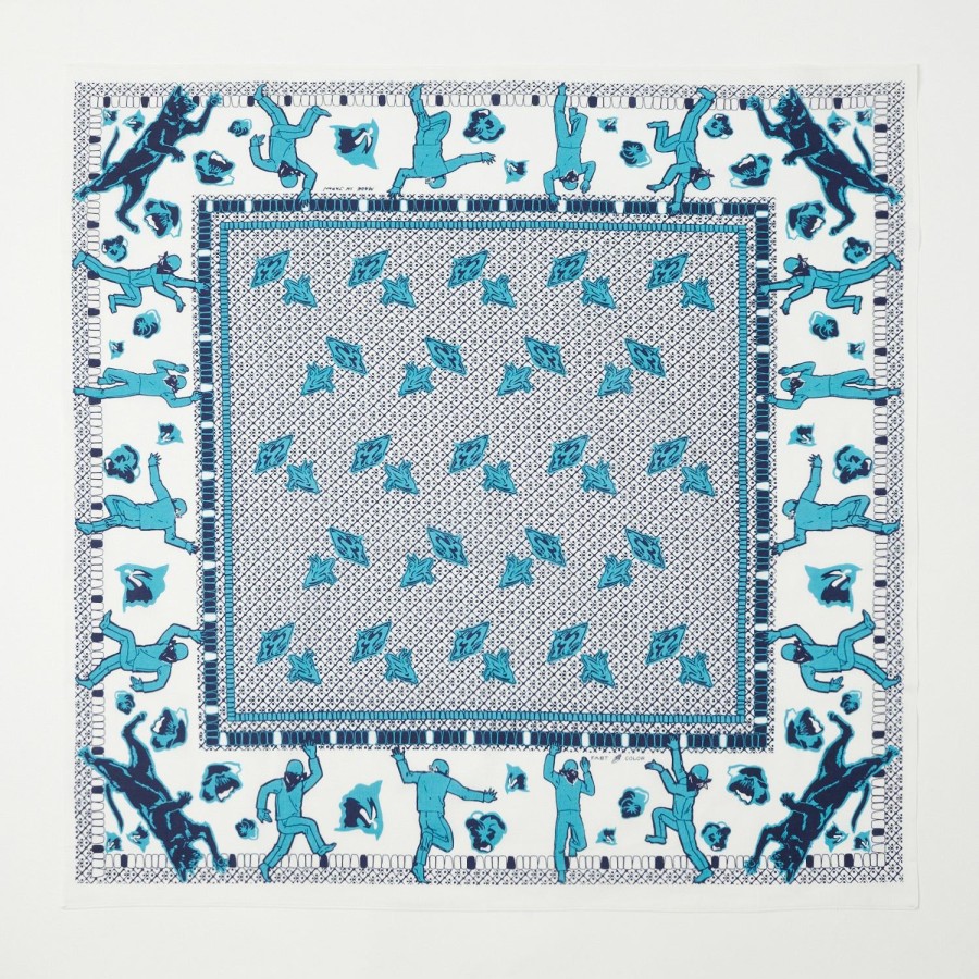 Accessories One Ear Brand | One Ear Brand 'Eejyanaika' Bandana - White/Indigo