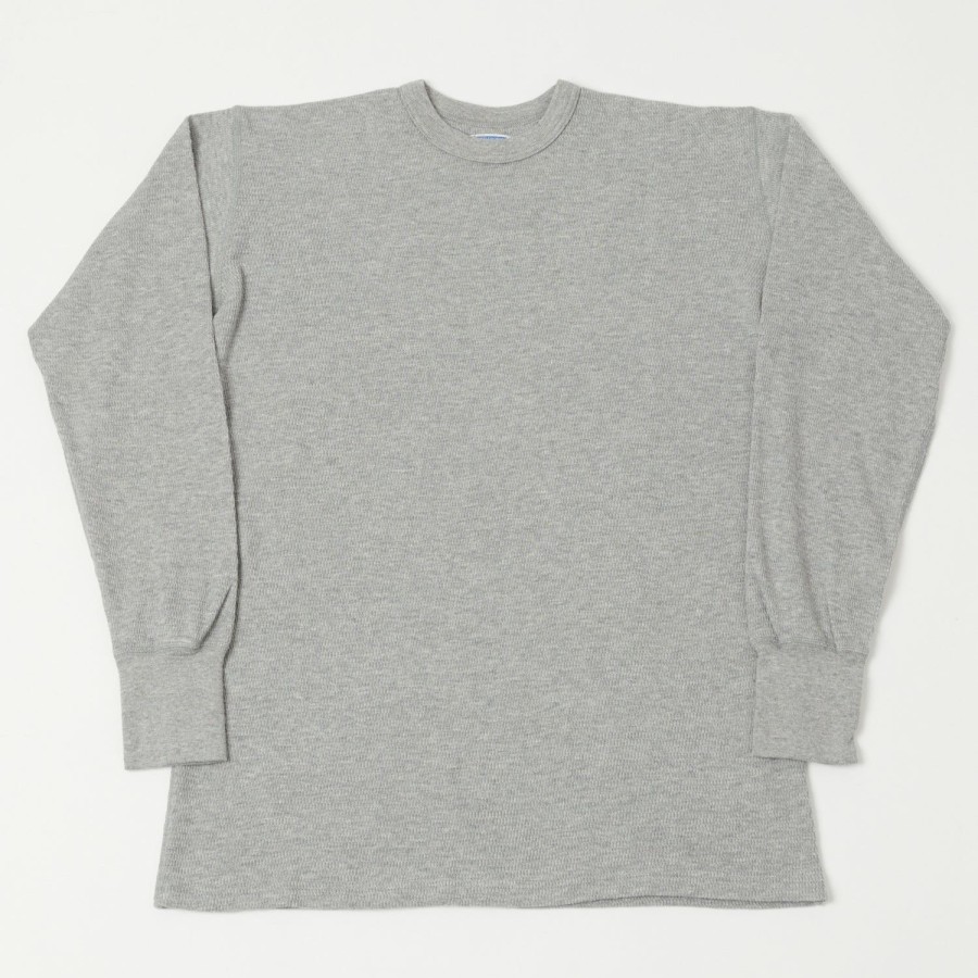 Clothing Dubbleworks | Dubbleworks L/S Thermal Crew Tee - Heather Grey