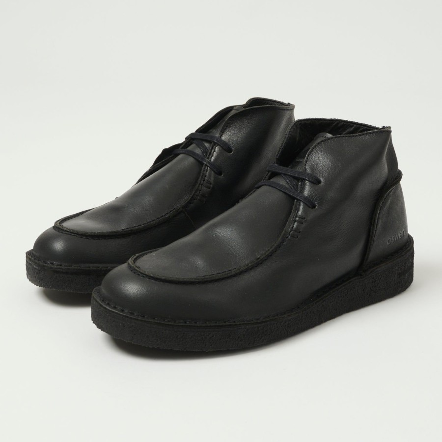 Footwear Oswen Footwear | Oswen Ewaldi Buffalo Leather Shoe - Black