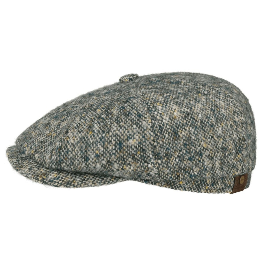 Accessories Stetson | Stetson 6840601-474 Hatteras Donegal Tweed Flat Cap - Green Melange