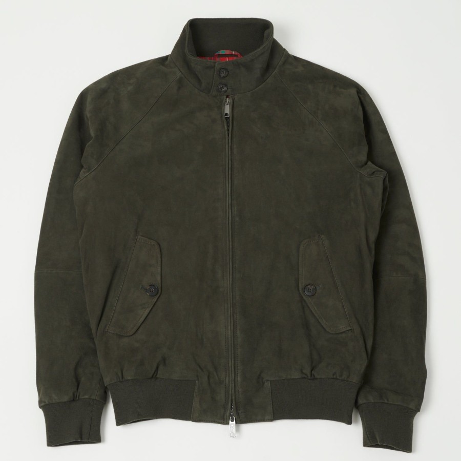 Clothing Baracuta | Baracuta G9 Suede Harrington Jacket - Green