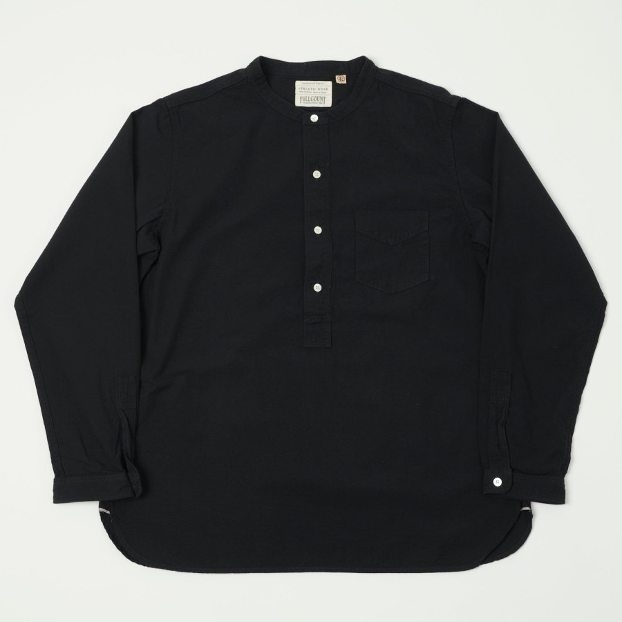 Clothing Full Count | Full Count 4900 Stand Collar Pullover Shirt - Black