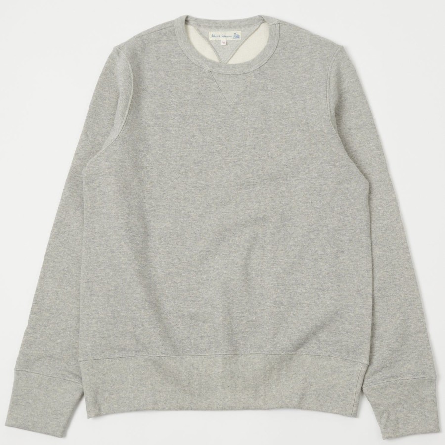 Clothing Merz b. Schwanen | Merz B. Schwanen 346 Crew Neck Sweatshirt - Grey Melange