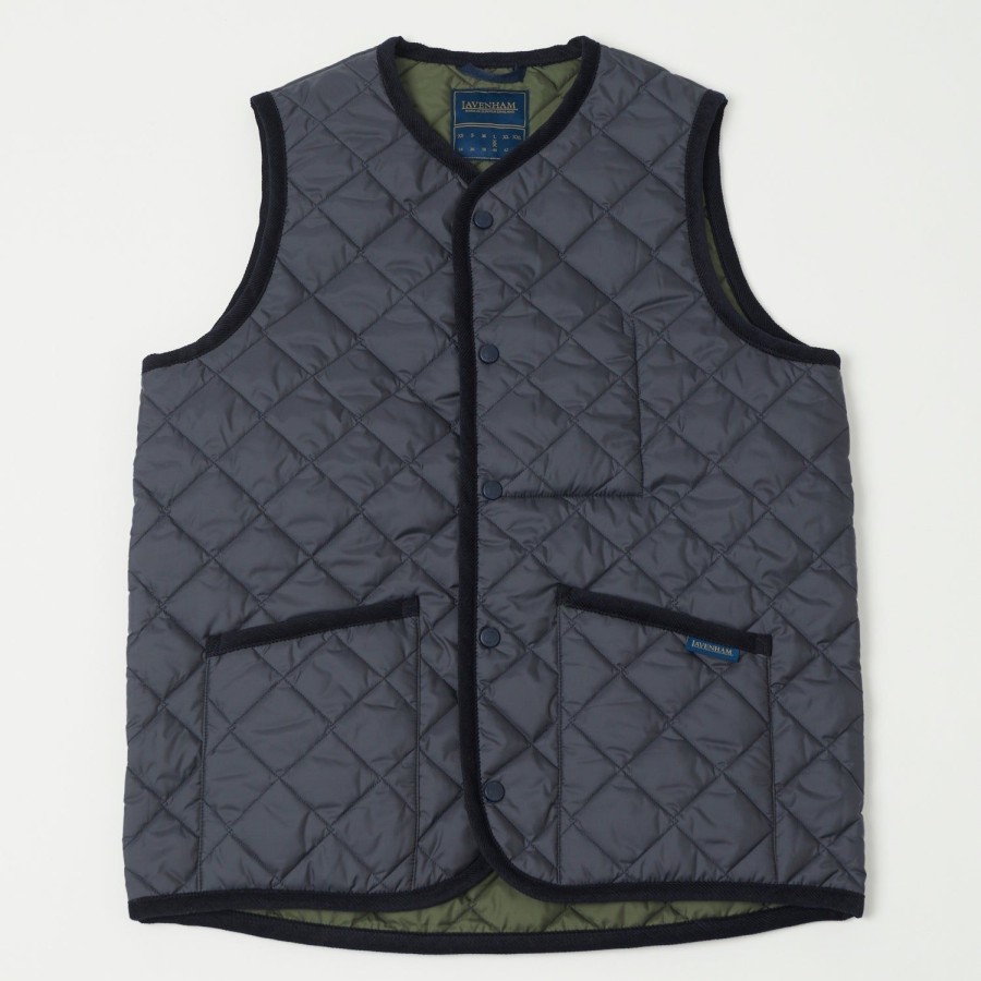 Clothing Lavenham | Lavenham Thornham Quilted Gilet - Suffolk Navy/Olive Green