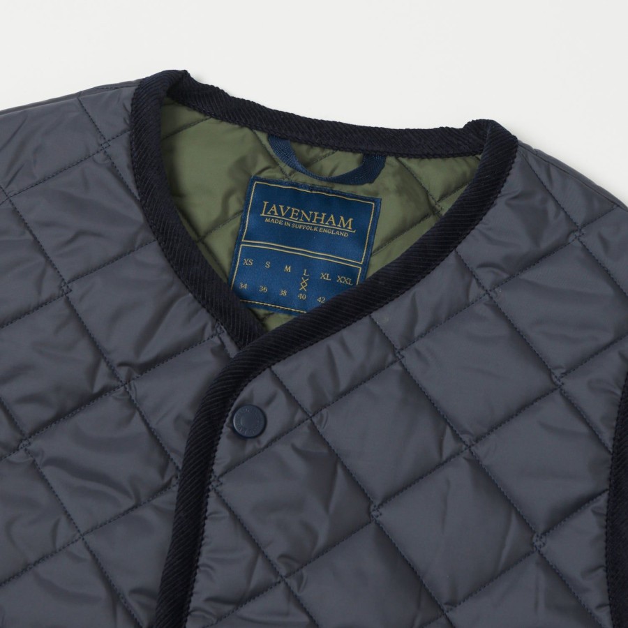 Clothing Lavenham | Lavenham Thornham Quilted Gilet - Suffolk Navy/Olive Green