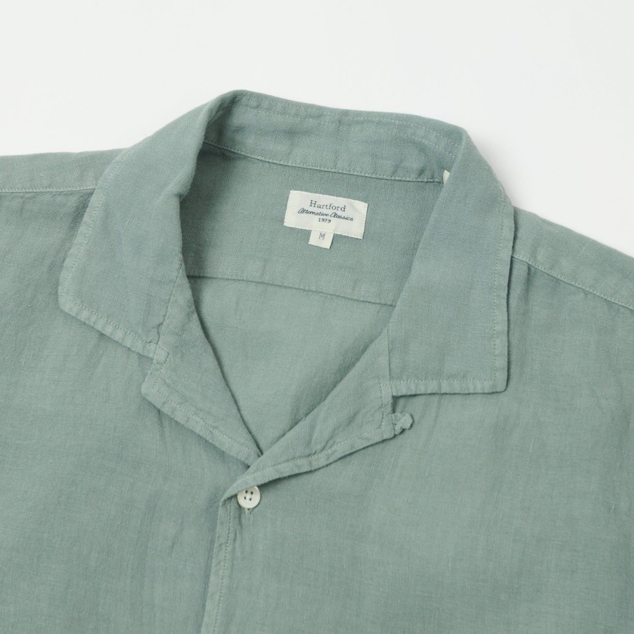 Clothing Hartford | Hartford Az04001 Linen Short Sleeve Shirt - Cactus