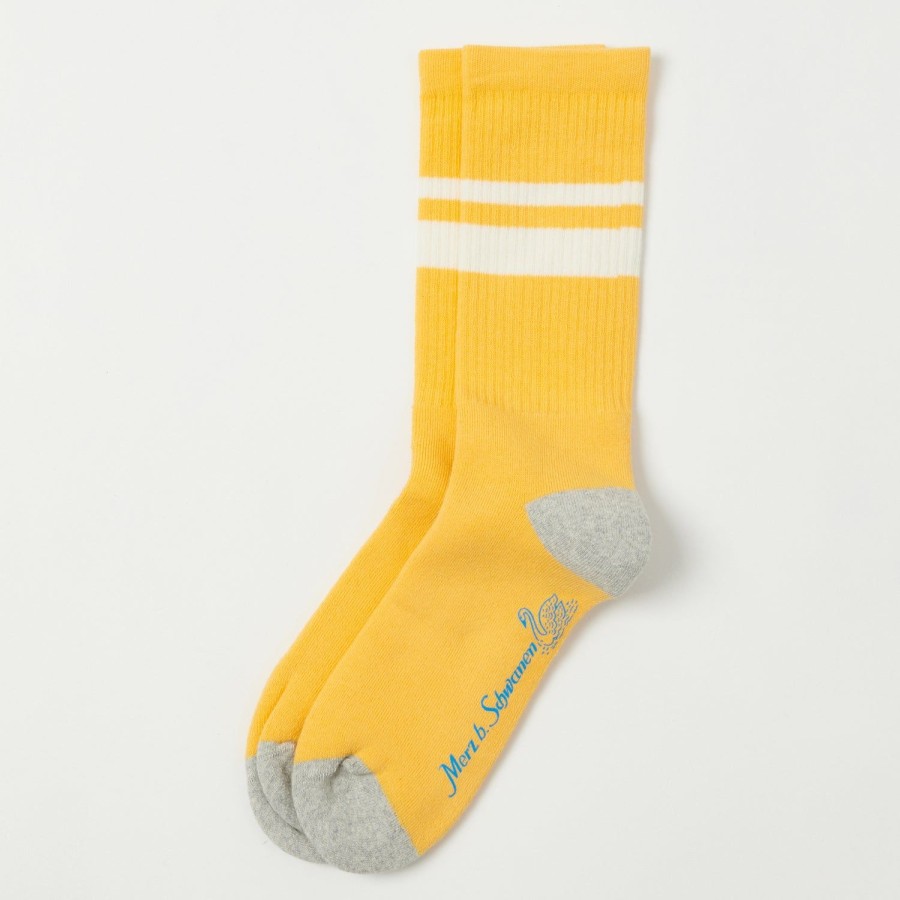 Accessories Merz b. Schwanen | Merz B. Schwanen Gs06 Stripe Terry Socks - Sunshine/Nature