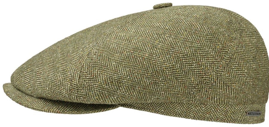 Accessories Stetson | Stetson 6642502-345 6 Panel Silk/Cotton Flat Cap - Green